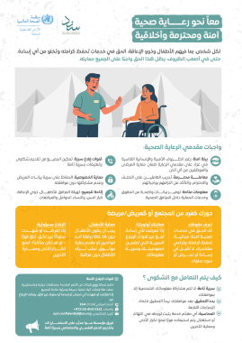 PSEA WHO Dignified Healthcare Poster بوستر رعاية صحية