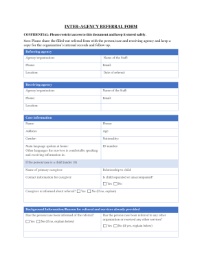 Annex 8. Survivor Assistance Referral Form- Eng ملحق 8 نموذج الإحالة بين الوكالات