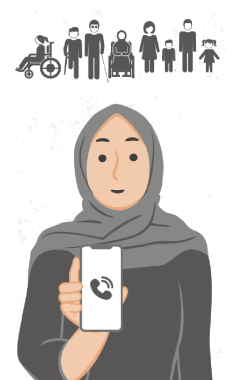 ملصق - لمن نتوجه اذا تعرضنا للاعتداء أو التحرش أثناء تلقي المساعدات الانسانية (2025)