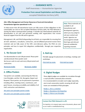 PSEA- Humanitarian Agencies- Staff Awareness Guidance Note