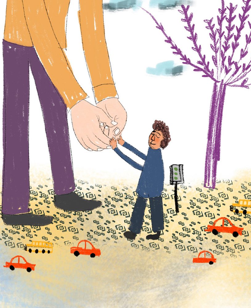 طفل يمسك بيدي شخص بالغ — A child holding an adult’s hands
